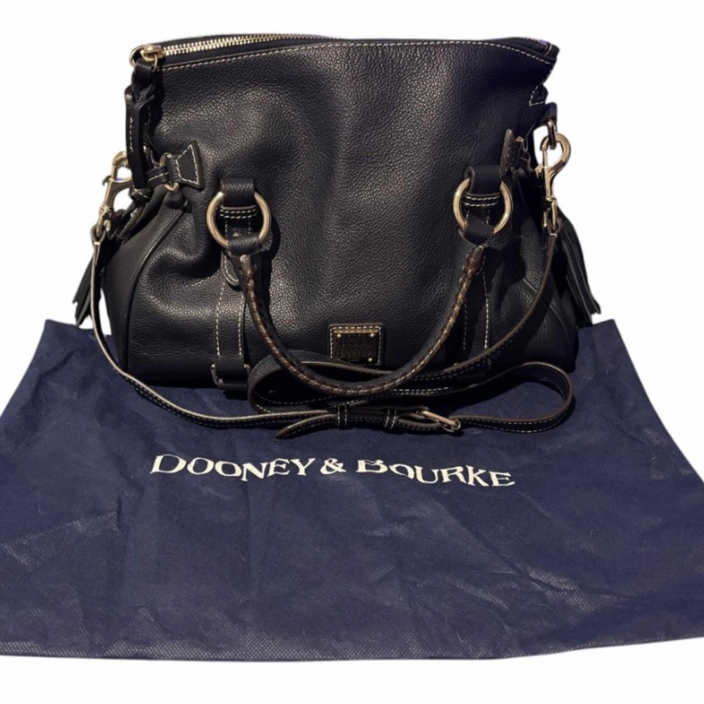 Dooney & Bourke Black Pebbled Florentine Leather Satchel